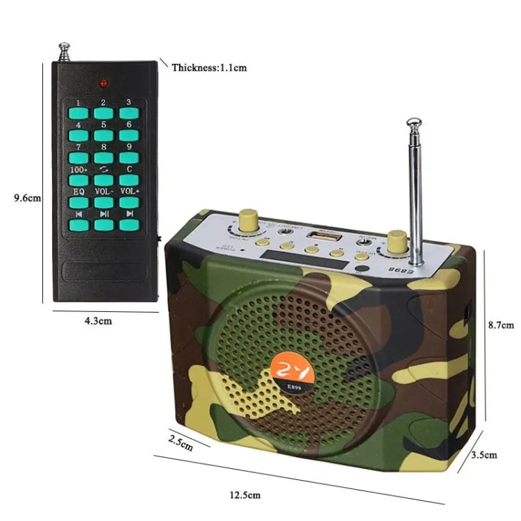 25W Bluetooth Voice Amplifier Bird Hunting Speaker Supports USB/TF/FM